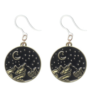 Moon Mountain Dangles Hypoallergenic Earrings for Sensitive Ears Made with Plastic Posts