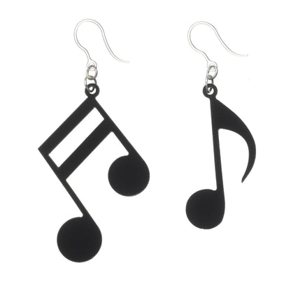 Exaggerated Music Note Dangles Hypoallergenic Earrings for Sensitive Ears Made with Plastic Posts