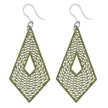 Geometric Pyramid Dangles Hypoallergenic Earrings for Sensitive Ears Made with Plastic Posts
