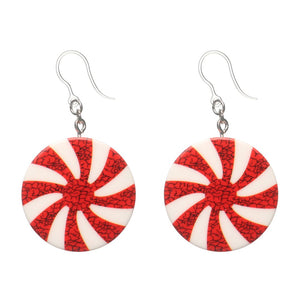 Exaggerated Peppermint Candy Dangles Hypoallergenic Earrings for Sensitive Ears Made with Plastic Posts