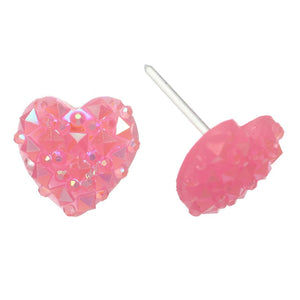 Crocodile Heart Studs Hypoallergenic Earrings for Sensitive Ears Made with Plastic Posts