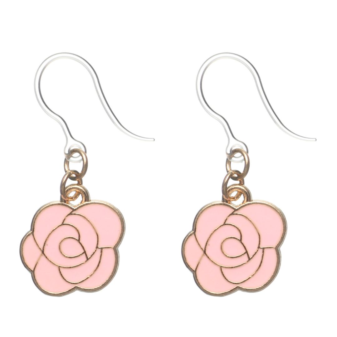 Rose Dangles Hypoallergenic Earrings for Sensitive Ears Made with Plastic Posts