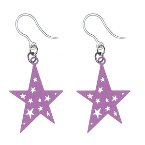 Punk Star Dangles Hypoallergenic Earrings for Sensitive Ears Made with Plastic Posts