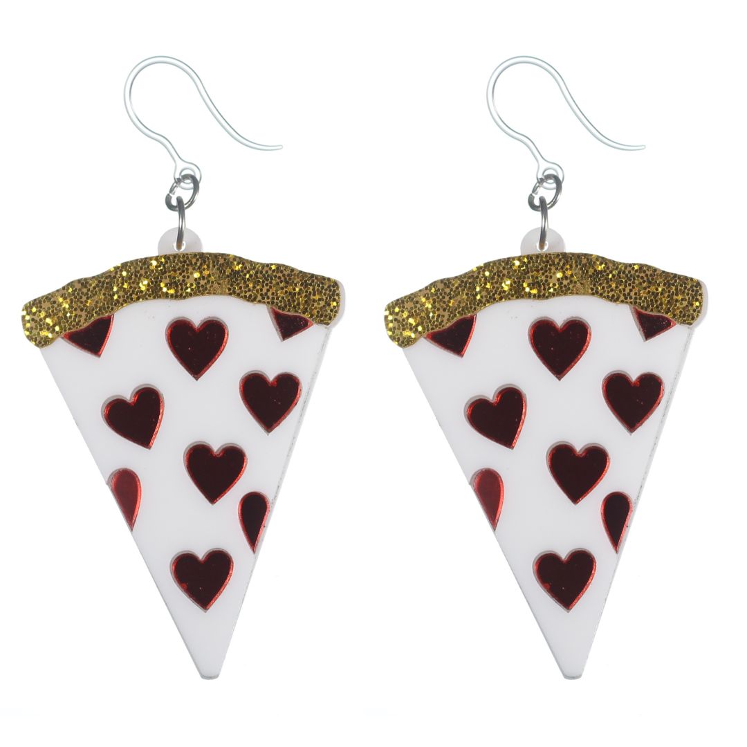 Exaggerated Pizza Dangles Hypoallergenic Earrings for Sensitive Ears Made with Plastic Posts