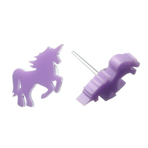 Glossy Majestic Unicorn Studs Hypoallergenic Earrings for Sensitive Ears Made with Plastic Posts