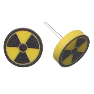 Radioactive Studs Hypoallergenic Earrings for Sensitive Ears Made with Plastic Posts