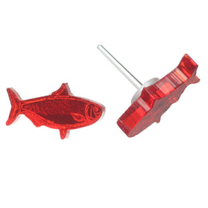 Red Herring Studs Hypoallergenic Earrings for Sensitive Ears Made with Plastic Posts