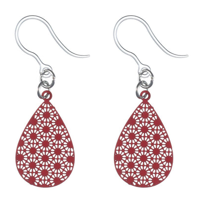 Petite Textured Teardrop Dangles Hypoallergenic Earrings for Sensitive Ears Made with Plastic Posts