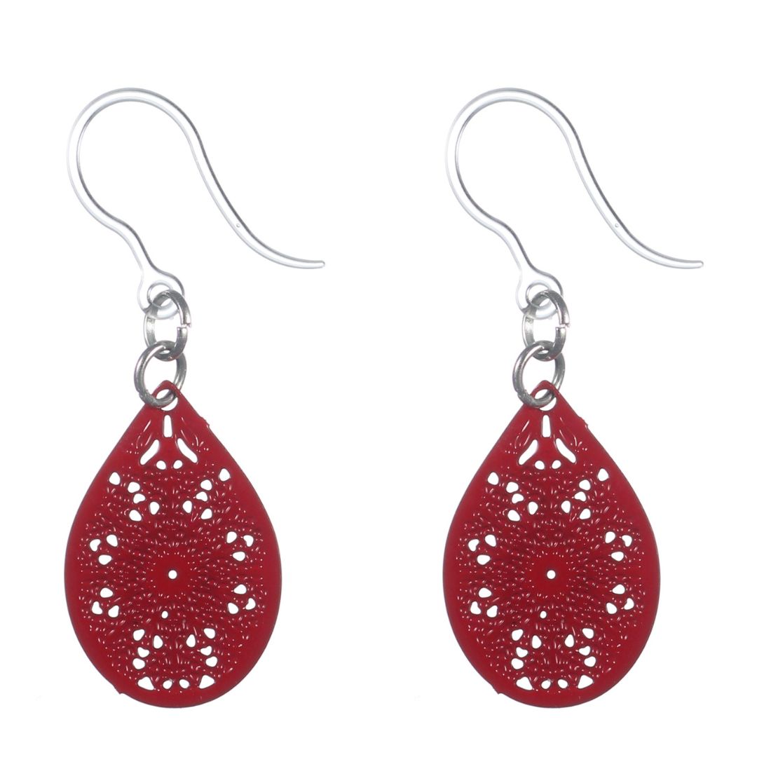 Mini Stained Glass Dangles Hypoallergenic Earrings for Sensitive Ears Made with Plastic Posts