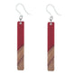 Rectangular Wooden Celluloid Dangles Hypoallergenic Earrings for Sensitive Ears Made with Plastic Posts