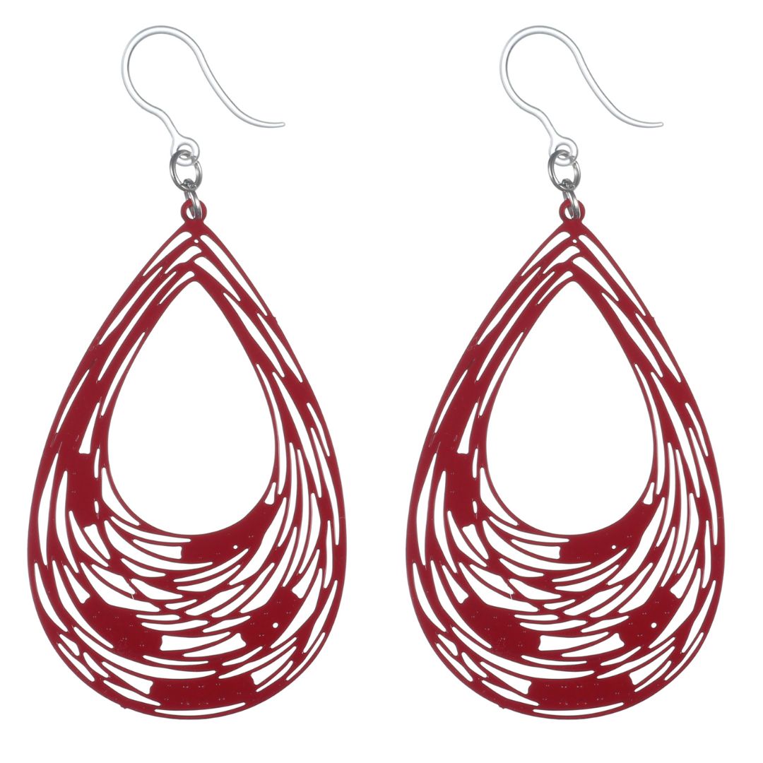 Swirly Teardrop Dangles Hypoallergenic Earrings for Sensitive Ears Made with Plastic Posts