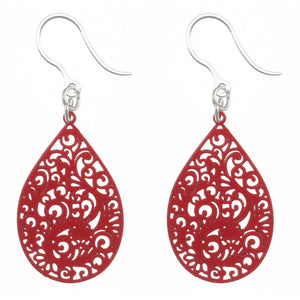 Paisley Teardrop Dangles Hypoallergenic Earrings for Sensitive Ears Made with Plastic Posts
