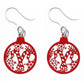 Candy Cane Ornament Earrings (Dangles) - red