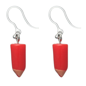 Colored Pencil Dangles Hypoallergenic Earrings for Sensitive Ears Made with Plastic Posts