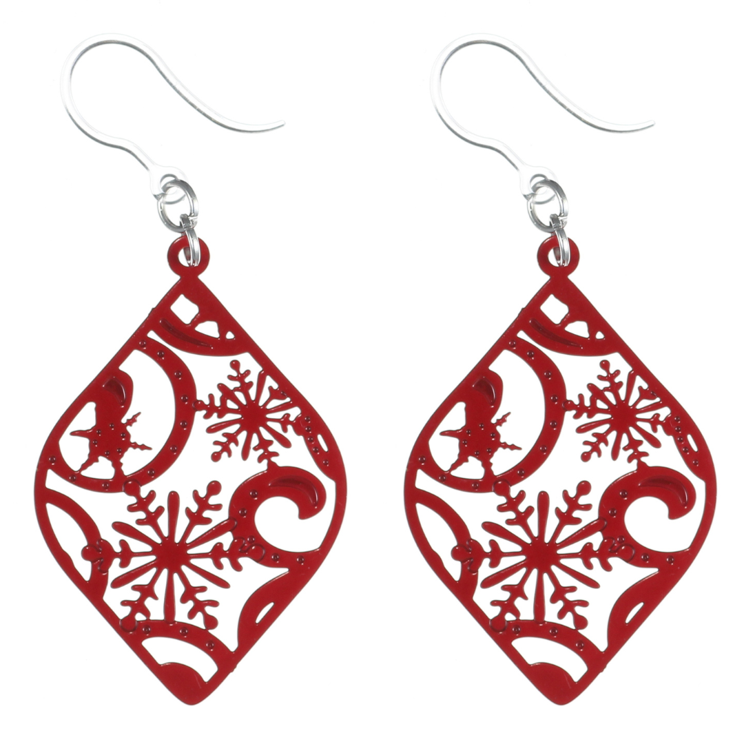 Christmas Ornament Dangles Hypoallergenic Earrings for Sensitive Ears Made with Plastic Posts
