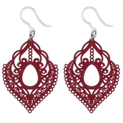 Lace Pendant Dangles Hypoallergenic Earrings for Sensitive Ears Made with Plastic Posts