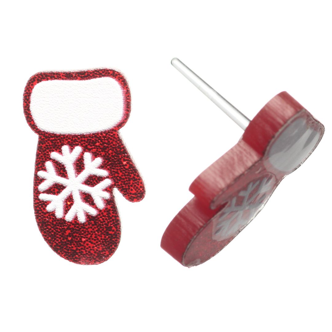 Exaggerated Mittens Studs Hypoallergenic Earrings for Sensitive Ears Made with Plastic Posts