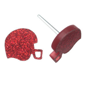 Football Helmet Studs Hypoallergenic Earrings for Sensitive Ears Made with Plastic Posts