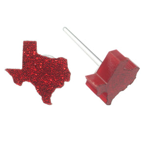 Glitter Texas Studs Hypoallergenic Earrings for Sensitive Ears Made with Plastic Posts