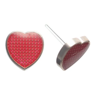 Gold Rimmed Pin Heart Studs
