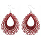 Large Lace Teardrop Earrings (Dangles) - red