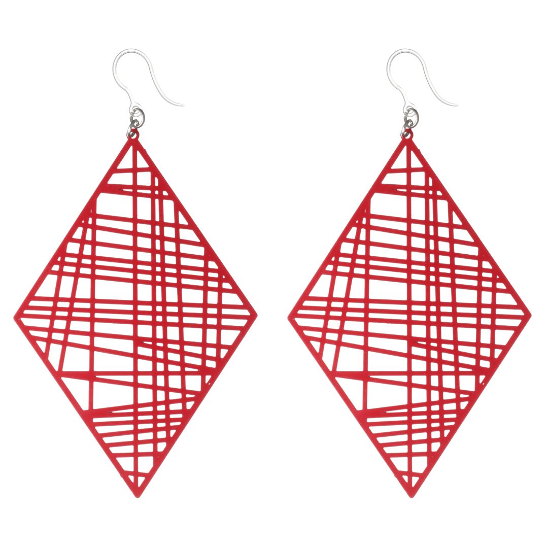 Exaggerated Geometric Dangles Hypoallergenic Earrings for Sensitive Ears Made with Plastic Posts