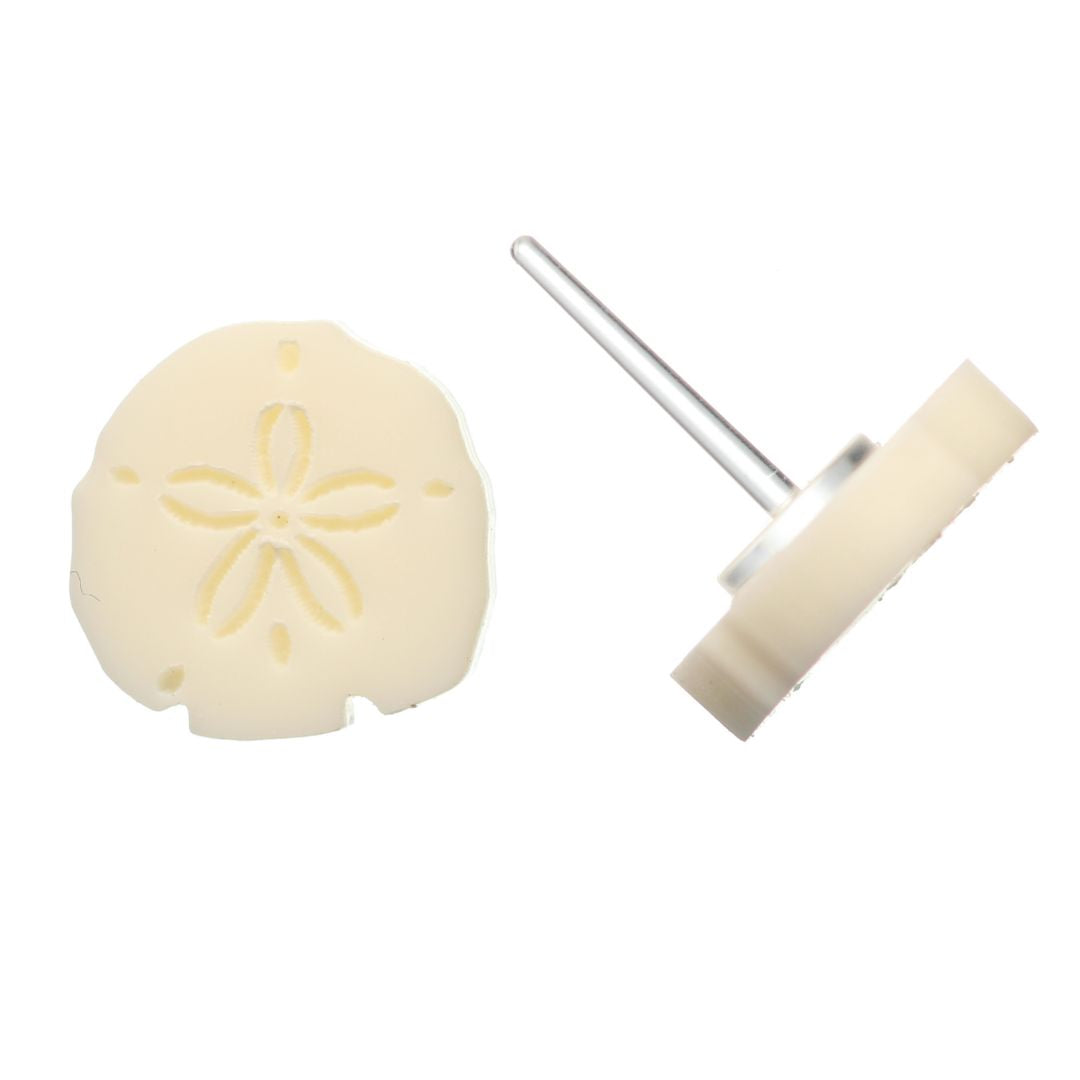 Sand Dollar Studs Hypoallergenic Earrings for Sensitive Ears Made with Plastic Posts