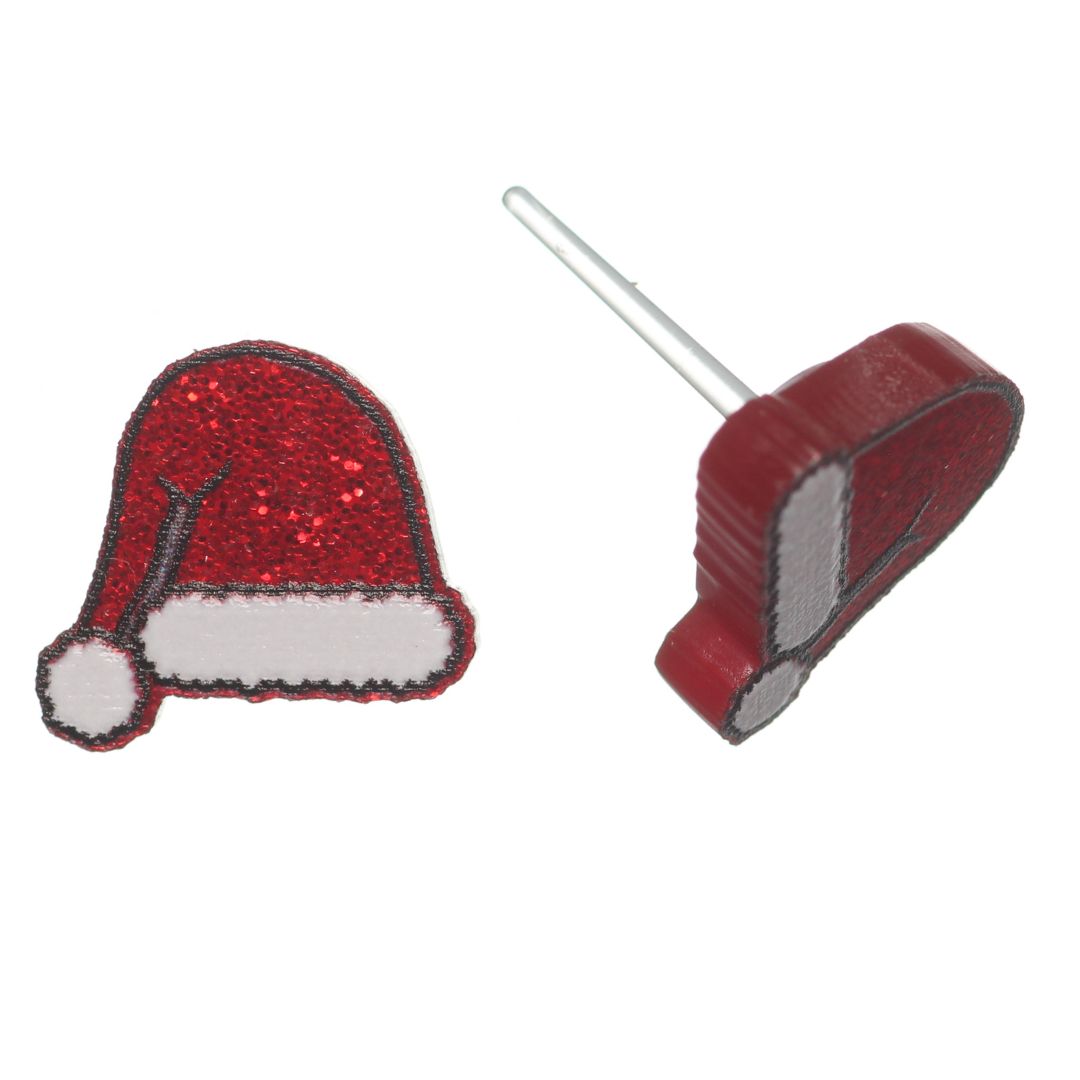 Santa Hat Studs Hypoallergenic Earrings for Sensitive Ears Made with Plastic Posts