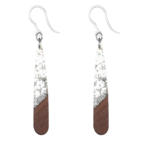 Rounded Wooden Fleck Celluloid Dangles Hypoallergenic Earrings for Sensitive Ears Made with Plastic Posts