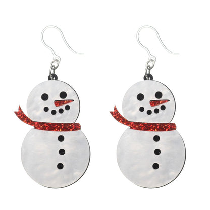 Exaggerated Snowman Dangles