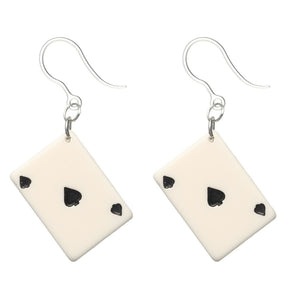 Playing Card Dangles Hypoallergenic Earrings for Sensitive Ears Made with Plastic Posts