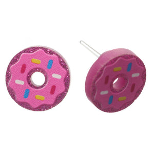 Sprinkle Donut Studs Hypoallergenic Earrings for Sensitive Ears Made with Plastic Posts