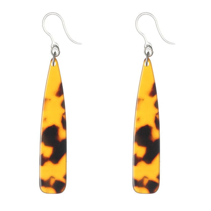 Tortoise Celluloid Bar Dangles Hypoallergenic Earrings for Sensitive Ears Made with Plastic Posts