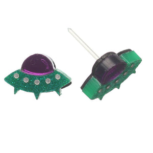 UFO Studs Hypoallergenic Earrings for Sensitive Ears Made with Plastic Posts
