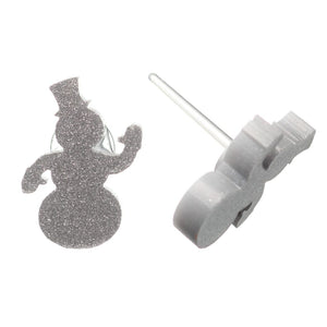 Waving Snowman Studs Hypoallergenic Earrings for Sensitive Ears Made with Plastic Posts