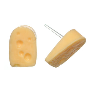 Wedge Cheese Studs Hypoallergenic Earrings for Sensitive Ears Made with Plastic Posts
