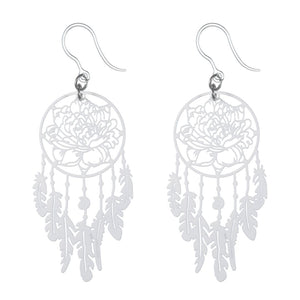Peony Dream Catcher Dangles Hypoallergenic Earrings for Sensitive Ears Made with Plastic Posts