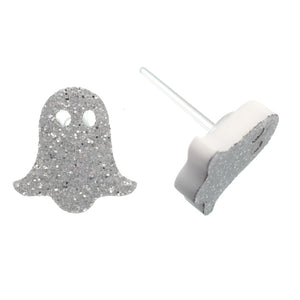 White Sheet Ghost Studs Hypoallergenic Earrings for Sensitive Ears Made with Plastic Posts