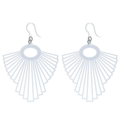 Large Flying Pendant Earrings (Dangles) - white