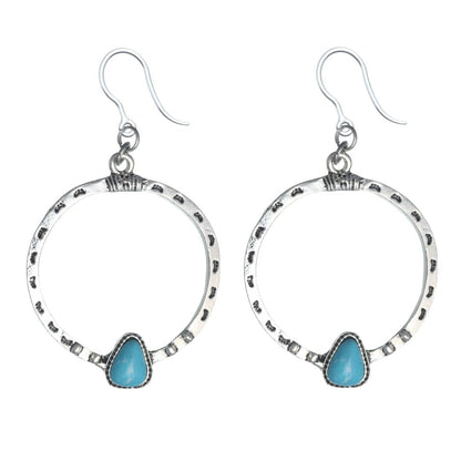 Bohemian Turquoise Hoop Dangles