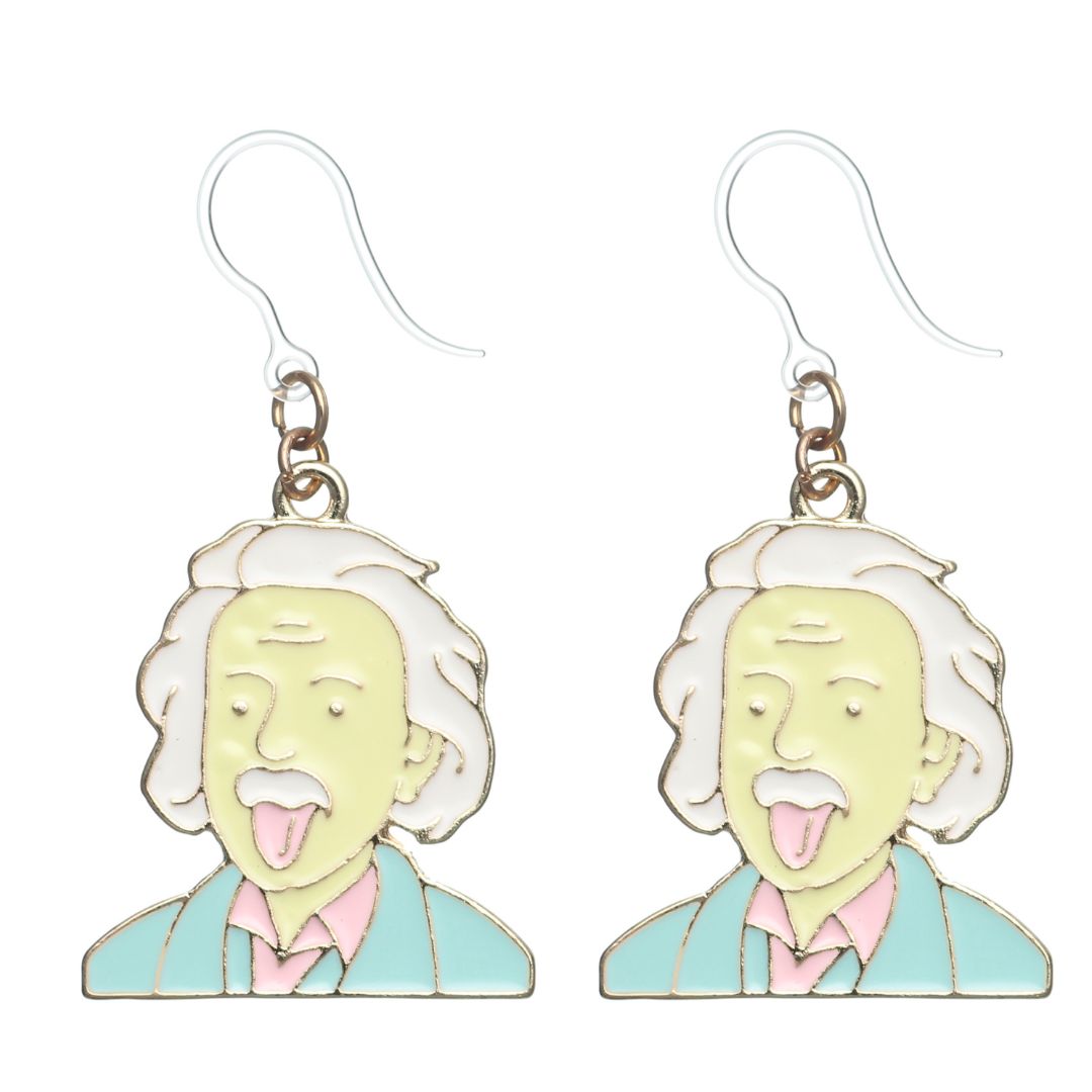 Einstein Dangles Hypoallergenic Earrings for Sensitive Ears Made with Plastic Posts