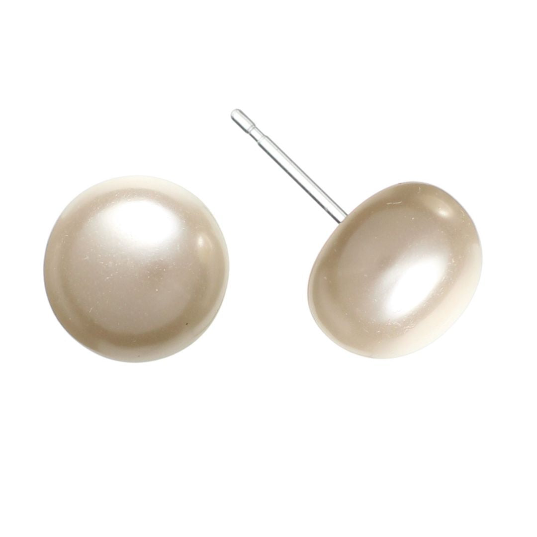 Creamy Faux Pearl Studs Hypoallergenic Earrings for Sensitive Ears Made with Plastic Posts