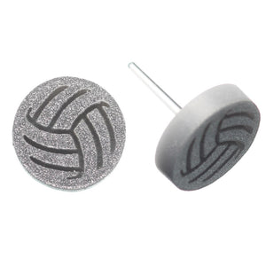 Volleyball Studs Hypoallergenic Earrings for Sensitive Ears Made with Plastic Posts