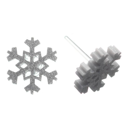 Snowflake Studs Hypoallergenic Earrings for Sensitive Ears Made with Plastic Posts