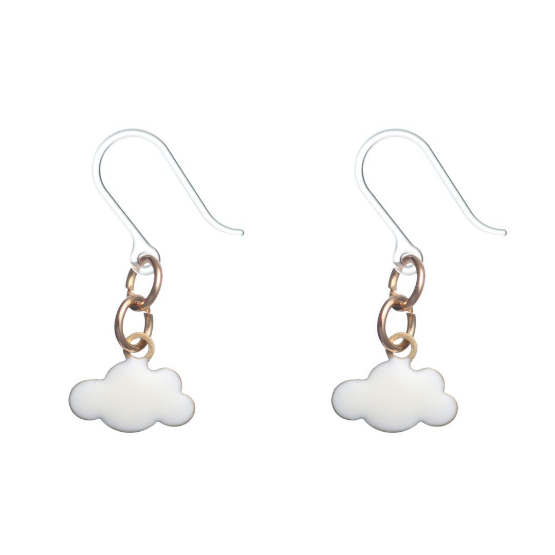 Tiny Cloud Dangles Hypoallergenic Earrings for Sensitive Ears Made with Plastic Posts