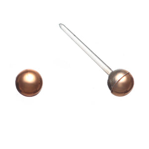 Metallic Pearl Studs Hypoallergenic Earrings for Sensitive Ears Made with Plastic Posts