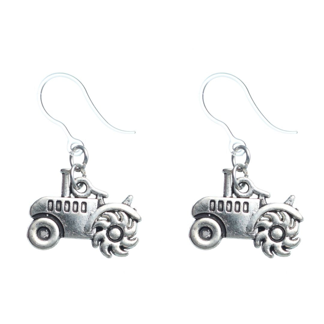 Tractor Dangles Hypoallergenic Earrings for Sensitive Ears Made with Plastic Posts