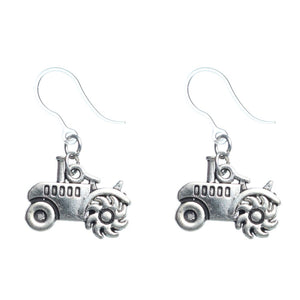 Tractor Dangles Hypoallergenic Earrings for Sensitive Ears Made with Plastic Posts