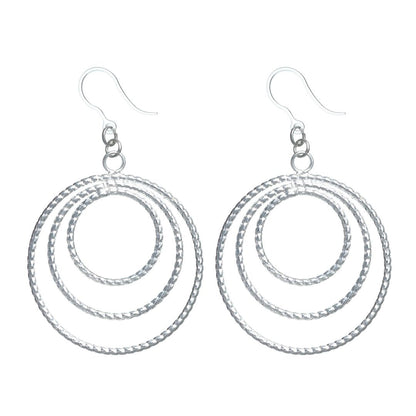 Silver Stacked Hoop Dangles