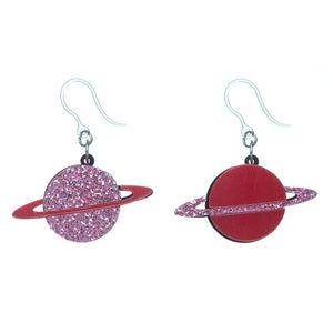 Ringed Planet Dangles Hypoallergenic Earrings for Sensitive Ears Made with Plastic Posts